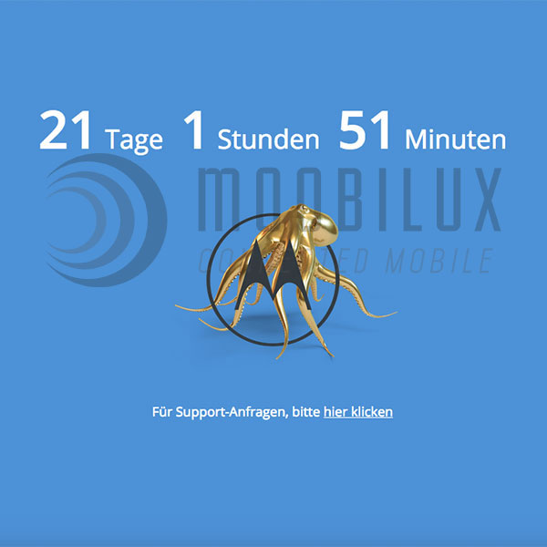 Deutsche Motorola Website offline. (Screenshot: moobilux.com)