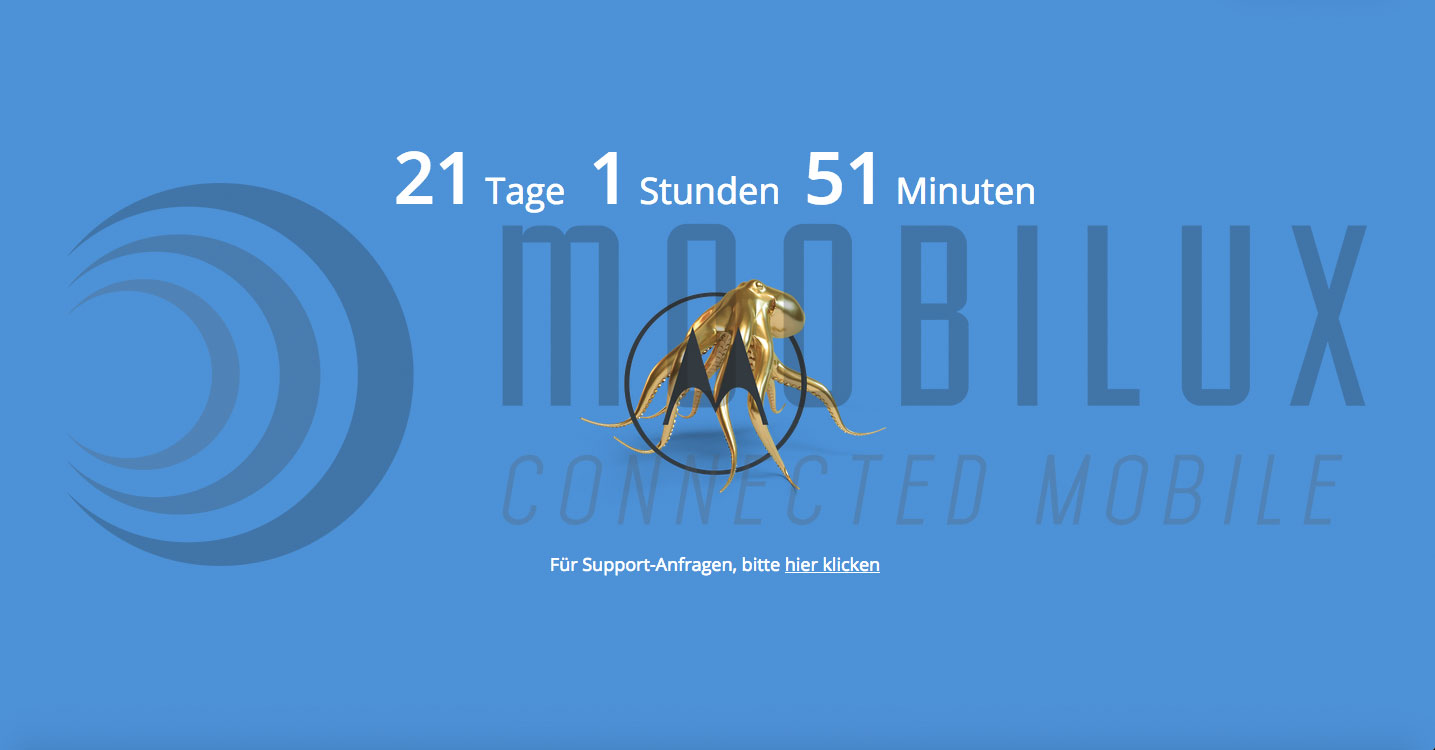 Deutsche Motorola Website offline. (Screenshot: moobilux.com) 